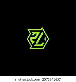 ZL letter cool and dynamic monogram esport gaming initial logo design concept