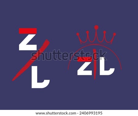 zl Letter Initial Logo Design Template Vector Illustration 2024 Stok fotoğraf © 