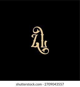 ZL Buchstabe anfängliches königliches Konzept Barock Stil Design Monogramm modernes Logo