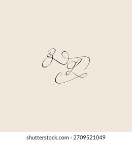 ZL letter initial royal design minimalist style curve monogram elegant concept logo