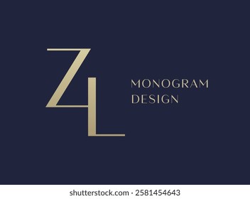 ZL letter logo icon design. Classic style luxury initials monogram.