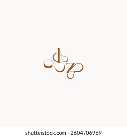 ZL letter luxury minimalist logo design wedding initial concept caligraphic style monogram