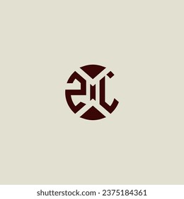 ZL line geometric initial logo in high quality professional design that will print well across any print media