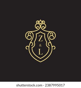 ZL line vintage initial logo in high quality professional design that will print well across any print media