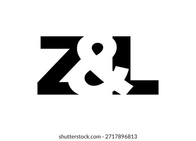 Diseño del logotipo de ZL en estilo audaz. Símbolo de identidad blanco y negro. Emblema de tipografía moderna. Icono de marca Corporativa. Mínima Plantilla de negocio.
