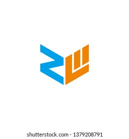 ZL Logo Letter Initial With Blue and Orange Colors