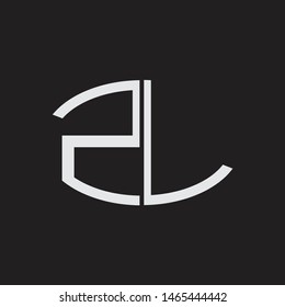 ZL Logo letter oval monogram design template with black and white colors