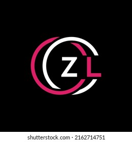Monograma del logotipo ZL aislado en la plantilla de diseño de elementos de círculo