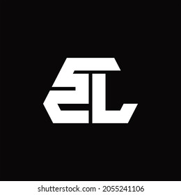 ZL Logo monogram with octagon shape style design template on black background