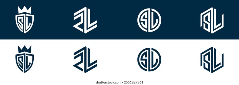 ZL LZ letra logotipo conjunto design