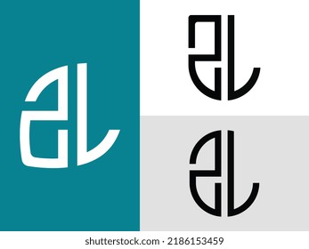 ZL modern initial letter logo design vector bundle. It will be suitable for which company or brand name start those initial.
