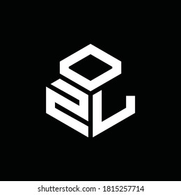 ZL monogram logo with 3 cube style design template isolated on black background