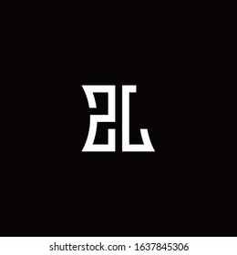 ZL monogram logo with curved side style design template