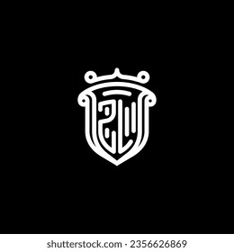 ZL shield initial monogram with high quality professional design that will print well