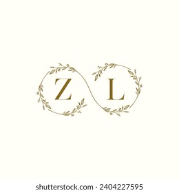 Infinito de boda ZL en un elegante monograma con un diseño profesional de alta calidad que se imprimirá bien