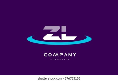 zl z l cyan magenta blue letter combination alphabet vector company logo icon sign design template 