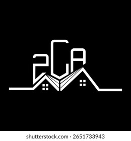 ZLA Real State logo design, ZLA simple and modern logo. ZLA luxurious alphabet design  
