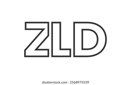 ZLD logo design template with strong and modern bold text. Initial based vector logotype featuring simple and minimal typography. Trendy company identity ideal for businesses brand presence.