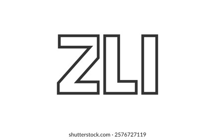 ZLI logo design template with strong and modern bold text. Initial based vector logotype featuring simple and minimal typography. Trendy company identity ideal for businesses brand presence.