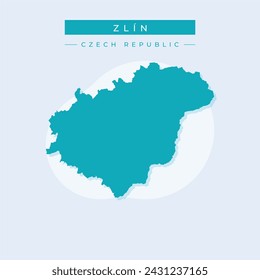 Mapa de la región de Zlin en el país de la República Checa
