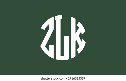 Plantilla de logotipo de marca vectorial de letra monográfica circular ZLK