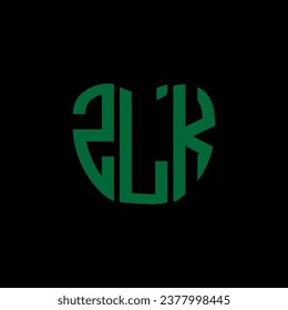 Diseño creativo del logo de la carta ZLK. Diseño único de ZLK.
