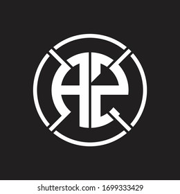 Monograma de ZLogo con plantilla de diseño redondeado de cuatro segmentos