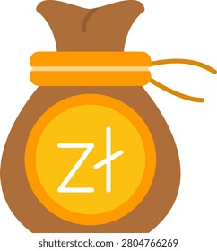 Zloty Flat Style Icon Design