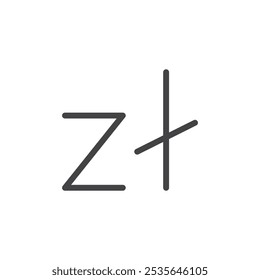 Zloty icon Thin outline art symbol