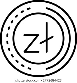 Zloty Line Icon Vector Design
