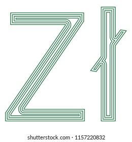 Zloty Polish symbol   currency unit icon striped vector illustration on a white background