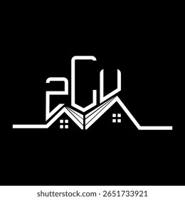 ZLU Real State logo design, ZLU simple and modern logo. ZLU luxurious alphabet design  