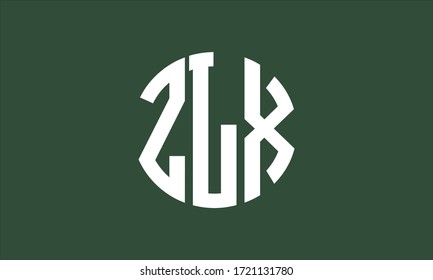 Plantilla de logotipo de marca de vectores de letra monograma abstracta ZLX Circle Emblem