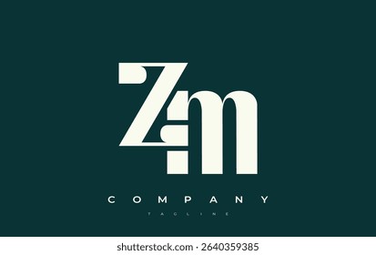 ZM Abstract Geometric Logo Design. Modern and elegant logo design with simplistic typography elements, showcasing branding excellence.