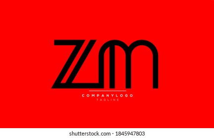 ZM abstract initials monogram letter text alphabet logo design