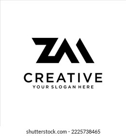 ZM company linked letter logo blue