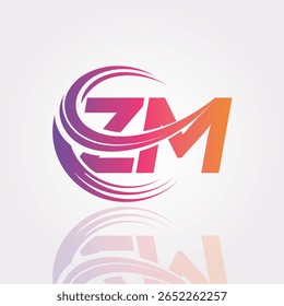 ZM Creative Gradient Swirl Monogram Logo – Modern Abstract Letter mark Design for Professional Branding and Digital Identity