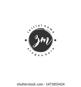 ZM Initial beauty monogram logo vector