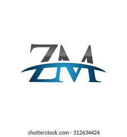 ZM initial company blue swoosh logo