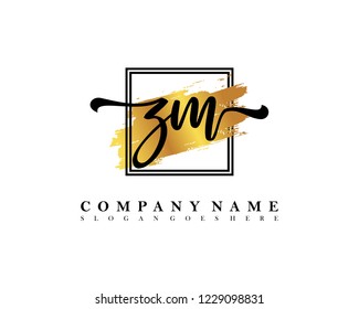 ZM Initial handwriting logo concept