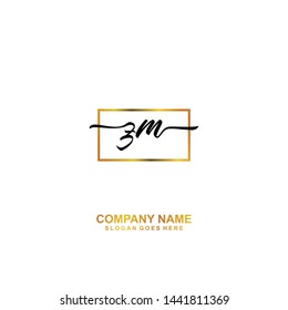 ZM Initial handwriting logo template vector