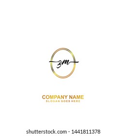 ZM Initial handwriting logo template vector