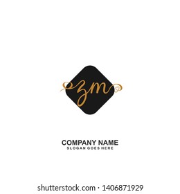 ZM Initial handwriting logo vector