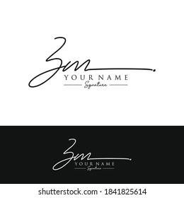 ZM Initial letter handwriting and signature logo.