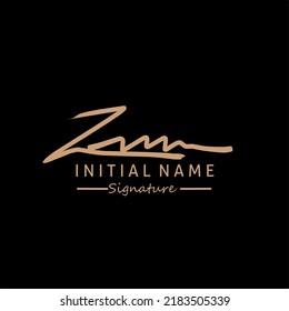 ZM Initial letter handwriting and signature logo