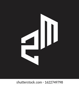 ZM Initial Letters logo monogram with up to down style