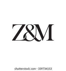 Z&M Initial logo. Ampersand monogram logo