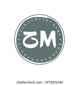 ZM Initial logo Branding Brush wedding business