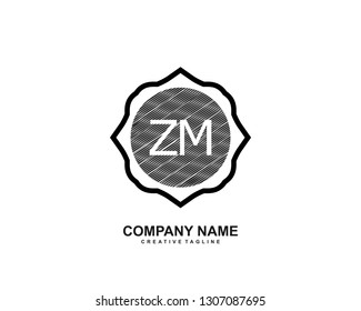 ZM initial logo template vector