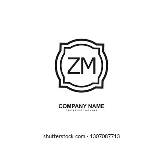 ZM initial logo template vector